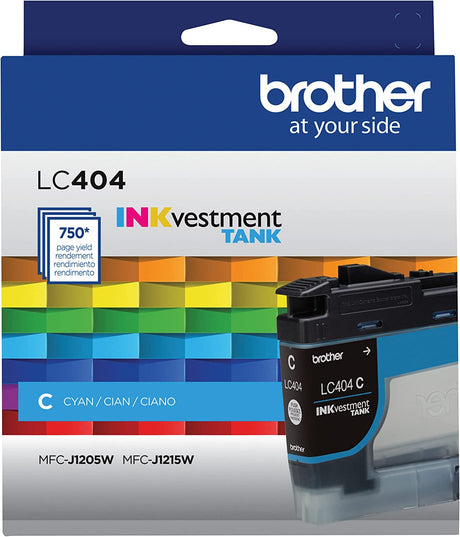 Brother Genuine LC404C Cyan INKvestment Tank Ink Cartridge