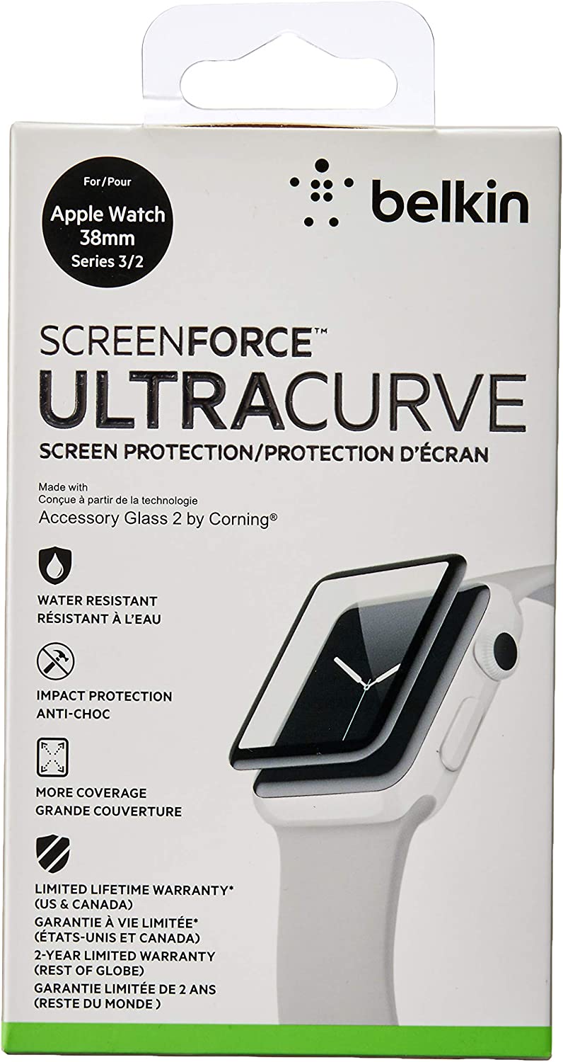 SCREENFORCE ULTRACURVE SCREEN PROTECTION (APPLE WATCH SERIES 3/2, 38MM), WATER R