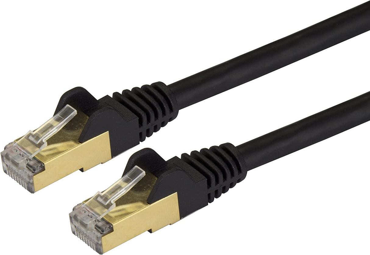 StarTech.com 14ft CAT6a Ethernet Cable - 10 Gigabit Shielded Snagless RJ45 100W PoE Patch Cord - 10GbE STP Network Cable w/Strain Relief - Black Fluke Tested/Wiring is UL Certified/TIA (C6ASPAT14BK) 14 ft Black