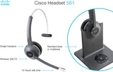 Cisco Headset 561, Wireless Single On- Ear DECT Headset with Multi-Source Base for US &amp; Canada, Charcoal, 1-Year Limited Liability Warranty (CP-HS-WL-561-M-US=)