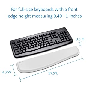 Kensington ErgoSoft Wrist Rest for Standard Keyboard-Gray