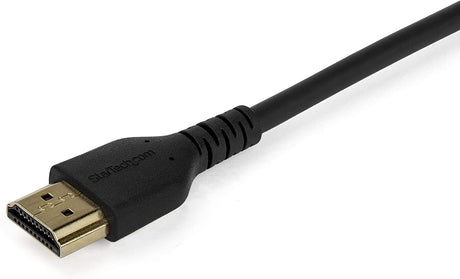 StarTech.com 3ft (1m) Premium Certified HDMI 2.0 Cable with Ethernet - Durable High Speed UHD 4K 60Hz HDR - Rugged M/M HDMI Cord with Aramid Fiber - TPE - Ultra HD Monitors, TVs &amp; Displays (RHDMM1MP) Black 3 ft/1m