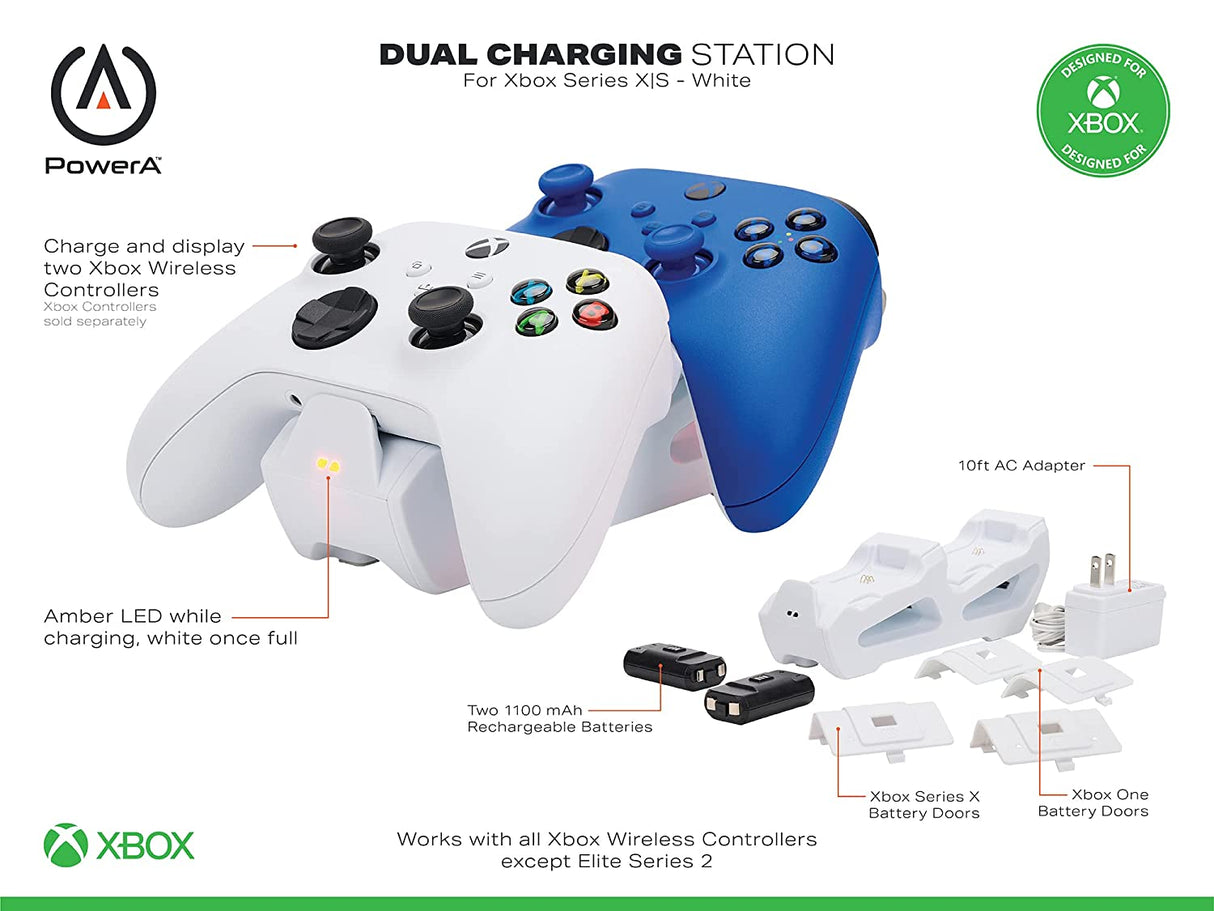 PowerA Duo Charging Station for Xbox Series X|S - White Duo Charge White