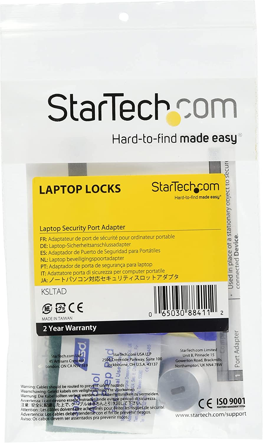 StarTech.com Nano Slot Laptop Cable Lock Combination