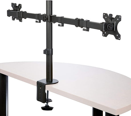 StarTech.com Desk Mount Dual Monitor Arm - Desk Clamp/Grommet VESA Monitor Mount for up to 32 inch Displays - Ergonomic Articulating Monitor Arm - Height Adjustable/Tilt/Swivel/Rotating (ARMDUAL2)