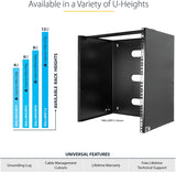 StarTech.com 8U Wall Mount Patch Panel Bracket - 13.75 inch Deep - 19" Patch Panel Rack for Shallow Network Equipment- 80lbs Capacity (WALLMOUNT8) 8U Panel Bracket