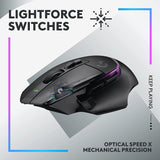 Logitech G502 X PLUS LIGHTSPEED Wireless RGB Gaming Mouse - Optical mouse with LIGHTFORCE hybrid switches, LIGHTSYNC RGB, HERO 25K gaming sensor, compatible with PC - macOS/Windows - Black Black Wireless RGB