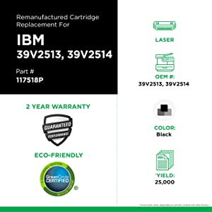 Clover imaging group Clover Remanufactured Toner Cartridge for IBM 39V2514, 39V2513 | Black