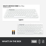 Logitech K380 Wireless Multi-Device Keyboard for Windows, Apple iOS, Apple TV android or Chrome, Bluetooth, Compact Space-Saving Design, PC/Mac/Laptop/Smartphone/Tablet - Off White Off White Keyboard