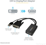 StarTech.com DVI to DisplayPort Adapter - USB Power - 1920 x 1200 - DVI to DisplayPort Converter - Video Adapter - DVI-D to DP (DVI2DP2)