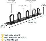 StarTech.com 19” Server Rack Cable Management Panel w/ D-Ring Hooks - 1U Horizontal or Vertical Wire and Cord Manager - Metal (CABLMANAGER2), Black 1U D-Ring Hooks