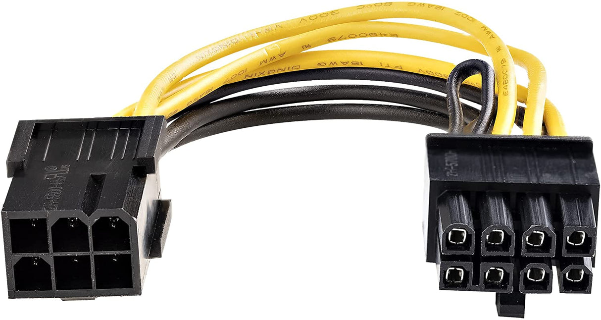 StarTech.com PCI Express 6 pin to 8 pin Power Adapter Cable - Power cable - 6 pin PCIe power (F) to 8 pin PCIe power (M) - 6.1 in - yellow - PCIEX68ADAP,Black, Yellow
