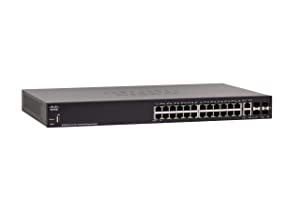 Cisco SF250-24P Smart Switch, 24 Fast Ethernet Ports, 185W PoE, 4 Gigabit Ethernet (GbE) Ports, Limited Lifetime Protection (SF250-24P-K9-NA)