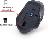 Verbatim Silent Ergonomic Wireless Blue LED Mouse - Graphite