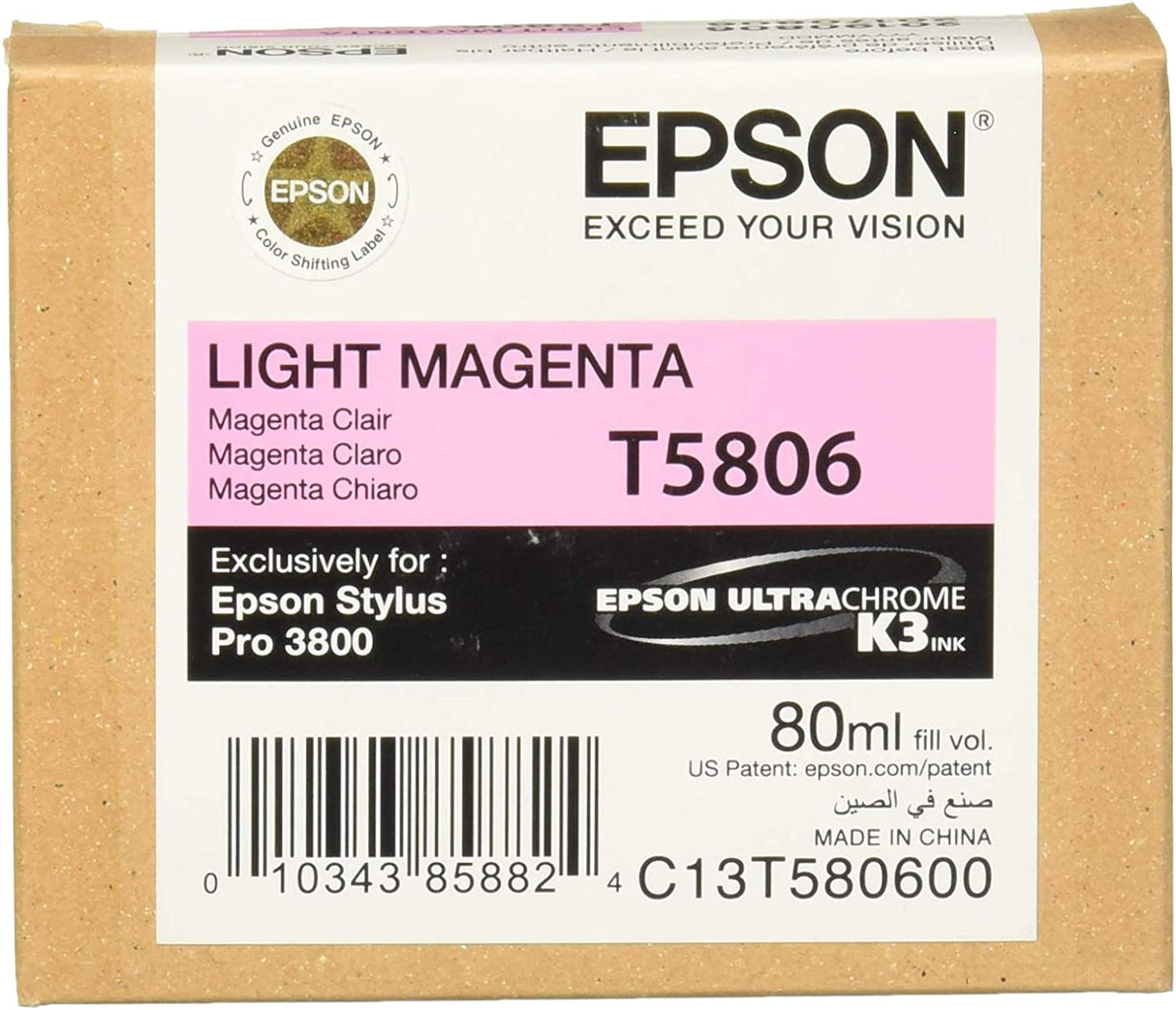 Epson T5806 UltraChrome K3 Light Magenta Cartridge Ink