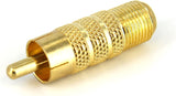 StarTech.com One-piece RCA to F Type Coaxial Cable - M/F - Gold-plated RCA to RG6 F Type Coax Cable Adapter (RCACOAXMF)