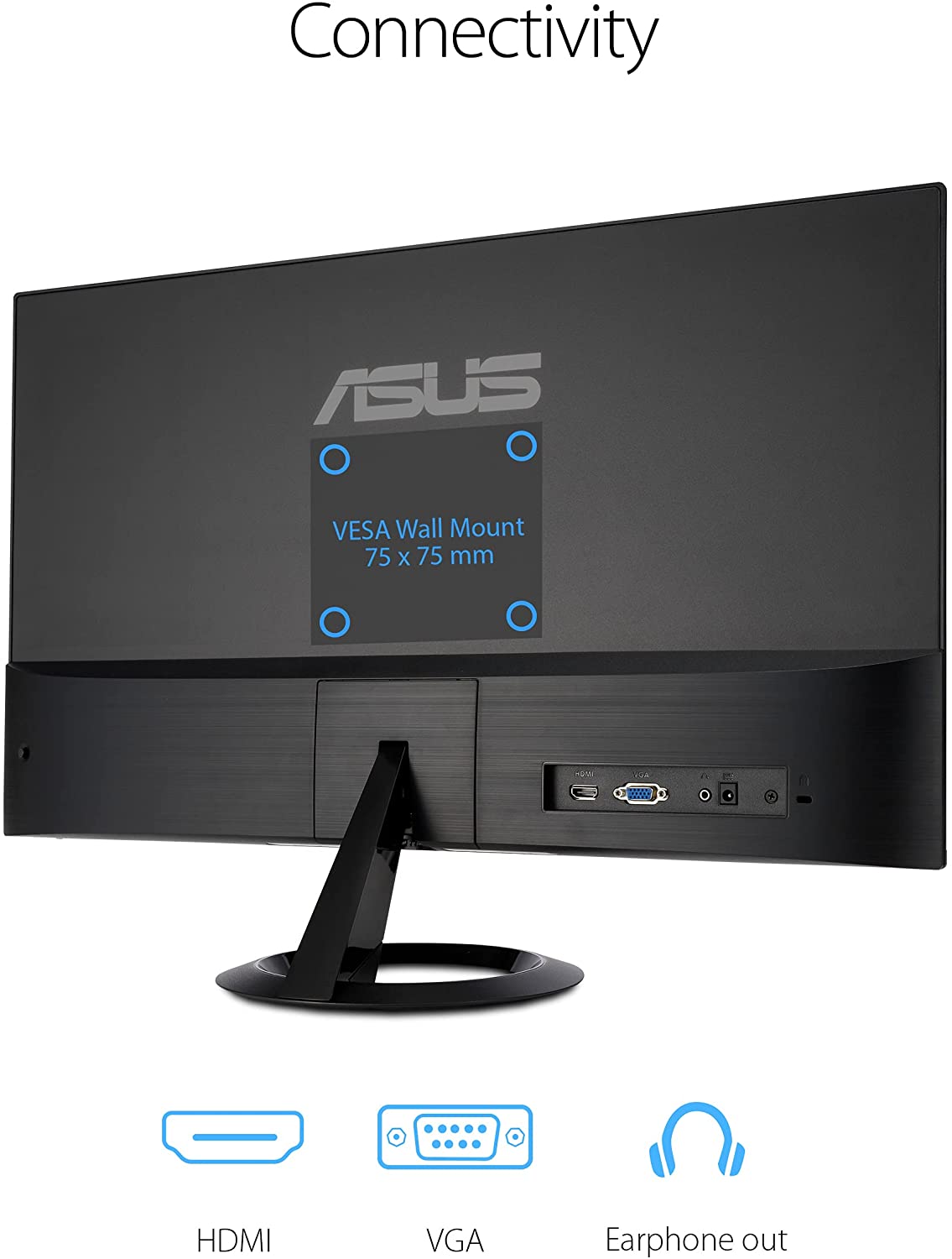 ASUS 23.8” 1080P Monitor (VZ24EHE) - Full HD, IPS, 75Hz, 1ms, Adaptive-Sync/FreeSync, Low Blue Light, Flicker Free, Ultra-Slim, VESA Mountable, Frameless, HDMI, VGA 23.8" IPS FHD 1ms 75hz Frameless
