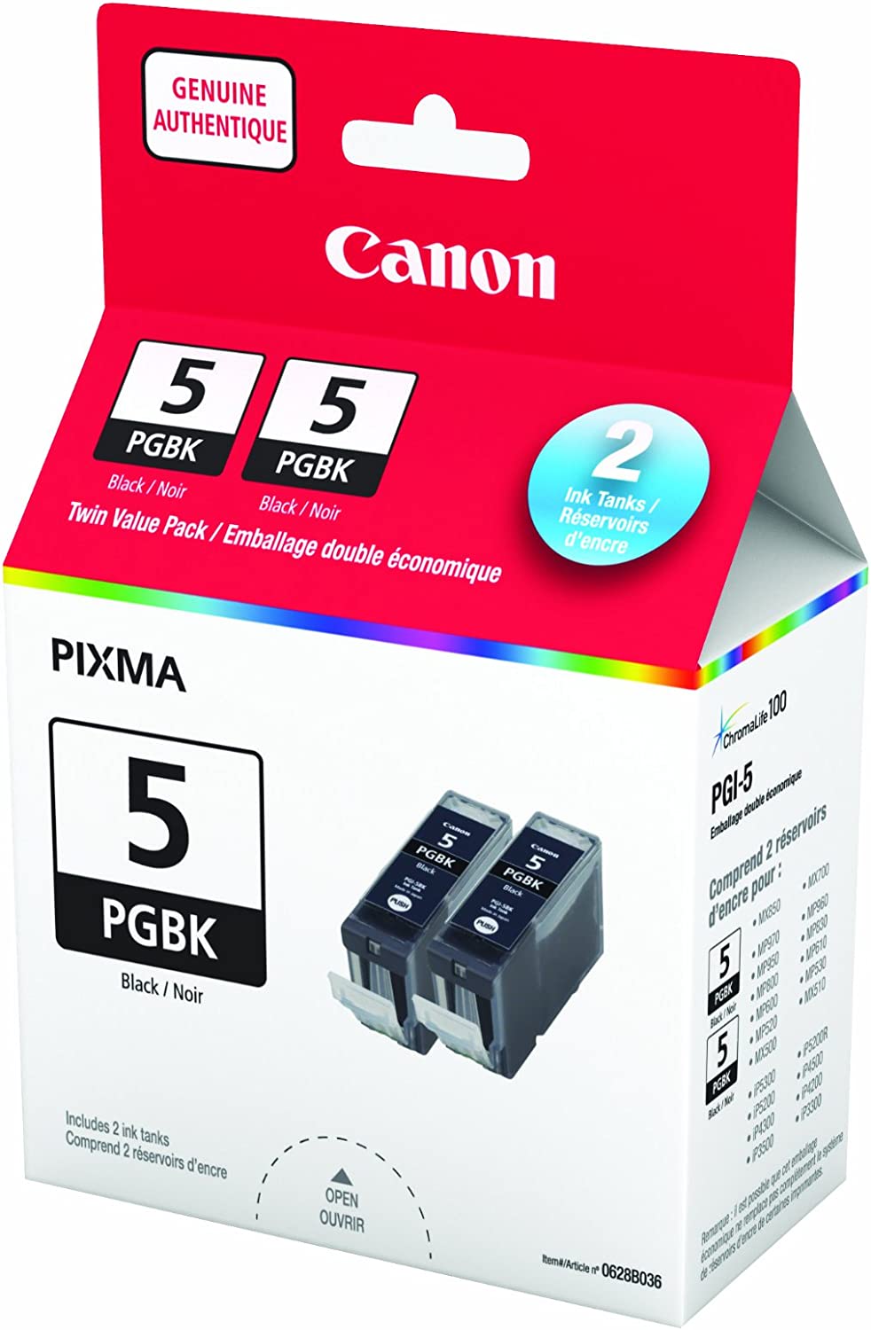 Canon Genuine PGI-5 Black Twin Ink Value Pack