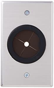 C2g/ cables to go C2G Wall Plate With 1.5" Rubber Grommet Cable Pass Through, Standard Electrical Box Mount, 40489 Brushed Aluminum Grommet Single Gang Wall Plate Brushed Aluminum