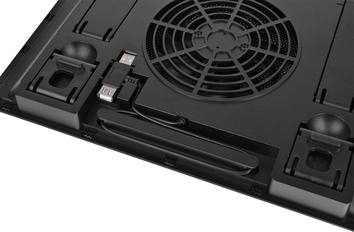 Thermaltake Massive A23 Steel Mesh Panel Single 120mm Fan 10"-16" Laptop Notebook Cooling Pad CL-N013-PL12BL-A, Black 10''~16'' Slim 120mm Fan