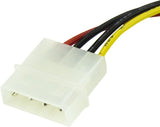 StarTech.com 6in 4 Pin LP4 to SATA Power Cable Adapter - LP4 to SATA - 6in LP4 to SATA Cable - 4 pin to SATA Power Straight