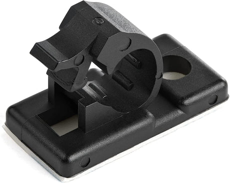 StarTech.com 100 Adhesive Cable Management Clips Black - Network/Ethernet/Office Desk/Computer Cord Organizer - Sticky Cable/Wire Holders - Nylon Self Adhesive Clamp UL/94V-2 Fire Rated (CBMCC1) Small | 0.21 in. (5.5 mm) max. diameter