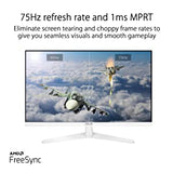 ASUS VY279HE-W 27” 1080P Monitor - White, Full HD, 75Hz, IPS, Adaptive-Sync/FreeSync, Eye Care Plus, Color Augmentation, Rest Reminder, Antibacterial Surface, HDMI, VGA, Frameless, VESA Wall Mountable 27" IPS FHD 1ms Rest Reminder (White)