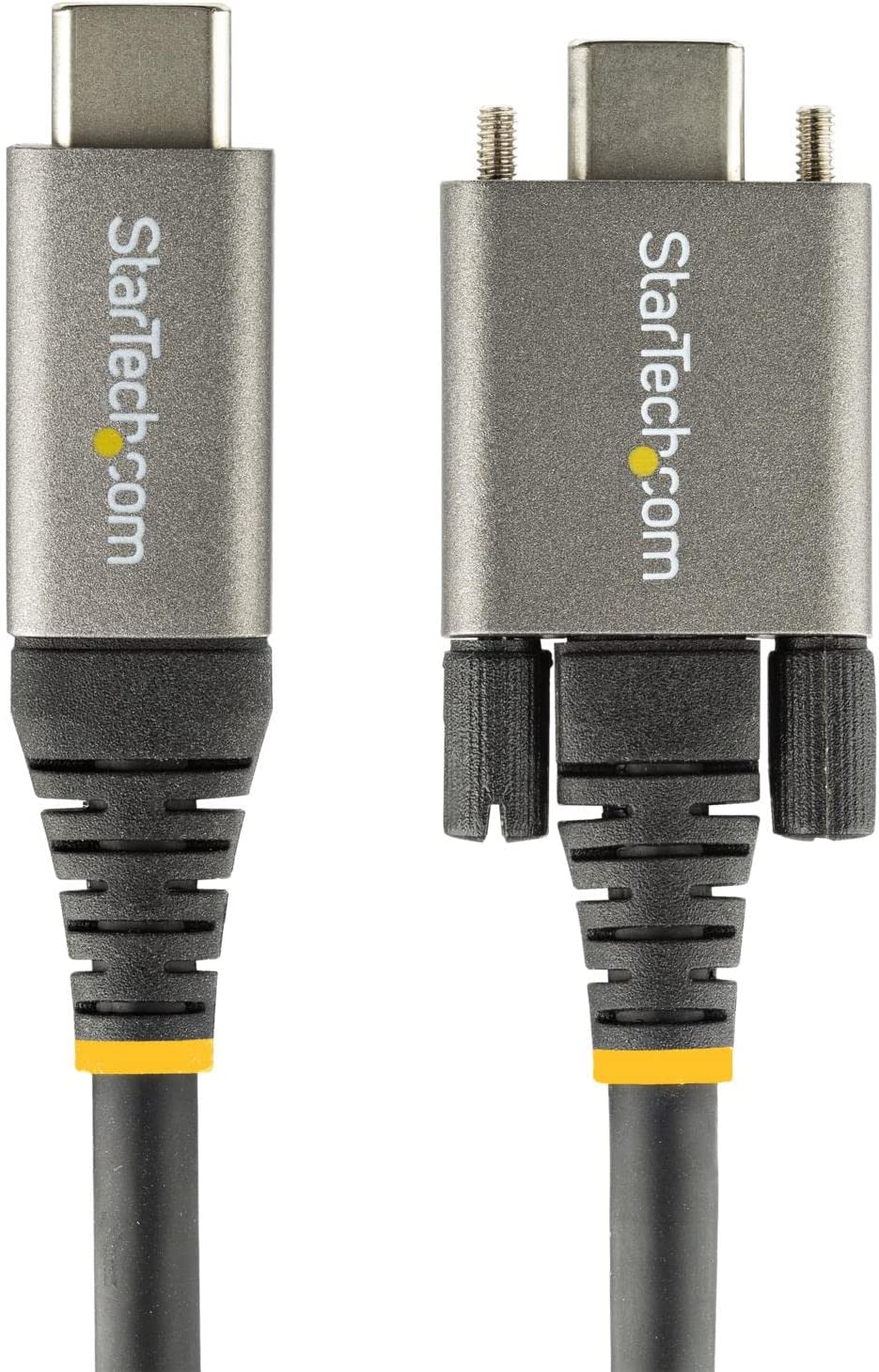 StarTech.com 3ft (1m) Side Screw Locking USB C Cable 10Gbps - USB 3.1/3.2 Gen 2 Type-C Cable - 100W (5A) Power Delivery Charging, DP Alt Mode - Dual Screw Lock - USB-C Cord Charge/Sync (USB31CCSLKV1M)