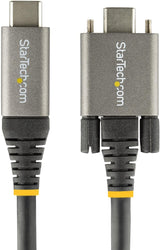 StarTech.com 3ft (1m) Side Screw Locking USB C Cable 10Gbps - USB 3.1/3.2 Gen 2 Type-C Cable - 100W (5A) Power Delivery Charging, DP Alt Mode - Dual Screw Lock - USB-C Cord Charge/Sync (USB31CCSLKV1M)