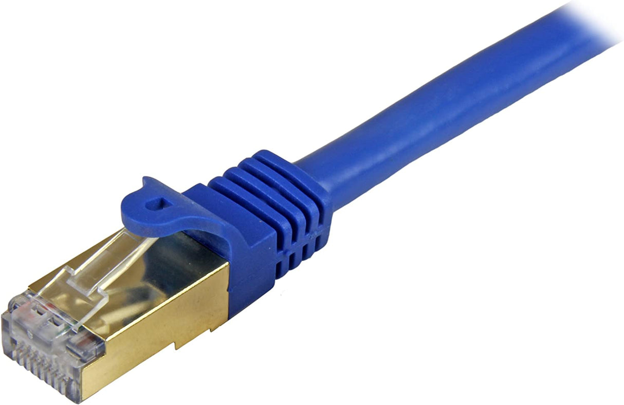 StarTech.com 25ft CAT6a Ethernet Cable - 10 Gigabit Shielded Snagless RJ45 100W PoE Patch Cord - 10GbE STP Network Cable w/Strain Relief - Blue Fluke Tested/Wiring is UL Certified/TIA (C6ASPAT25BL) 25 ft Blue