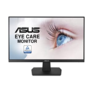 Asus VA24EHE 23.8” Monitor, 1080P, Full HD, IPS, 75Hz, HDMI D-Sub DVI-D, Adaptive-Sync / FreeSync, VESA wall mountable, Eye Care, Flicker-free and Low Blue Light 23.8" IPS 75hz Frameless (?VA24EHE)
