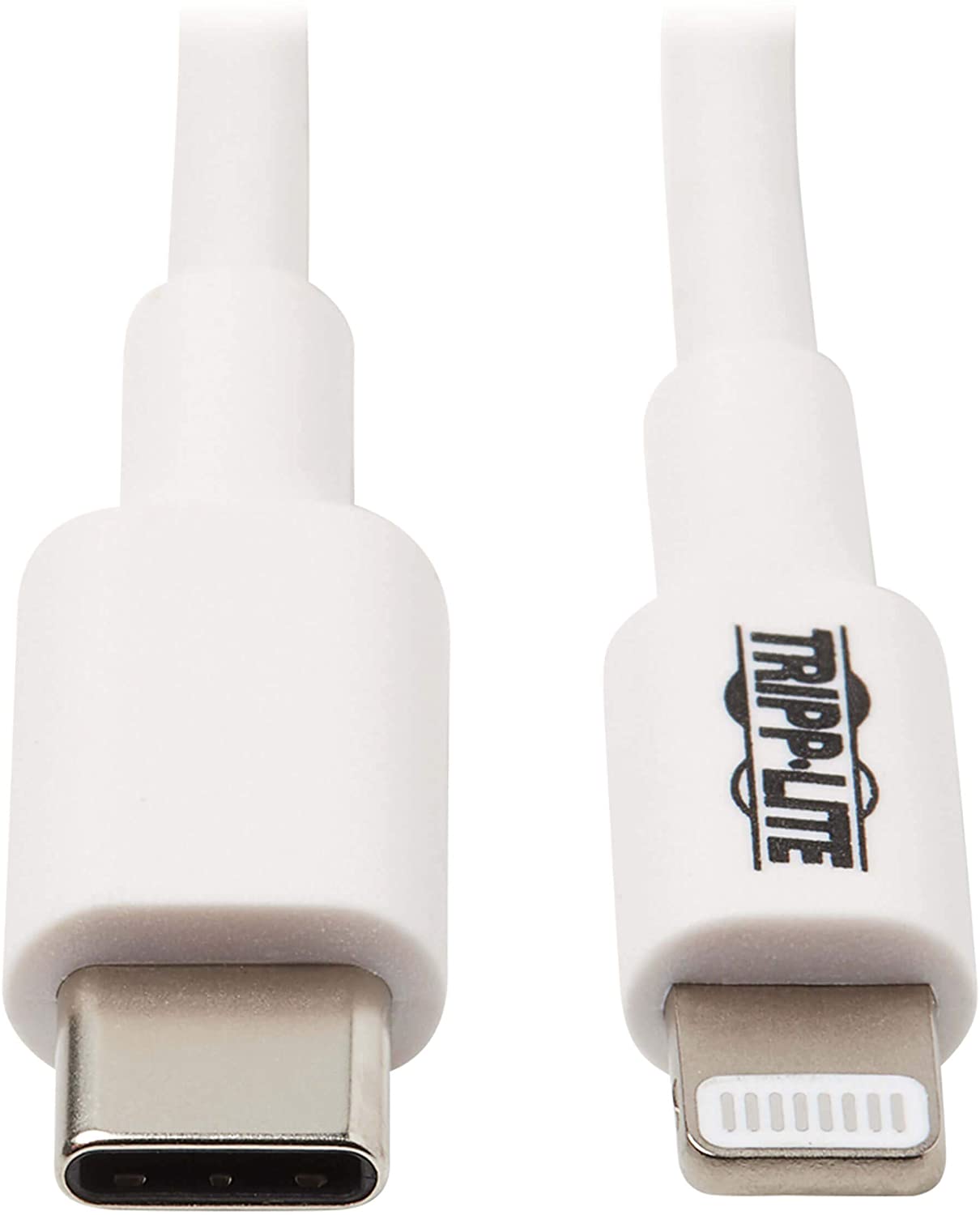 Tripp Lite Lightning to USB-C Charging &amp; Data Cable for Apple iPhone &amp; iPad, MFi Certified, White, 3 Feet / 0.9 Meters, 2-Year Warranty (M102-003-WH)