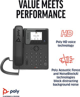 Poly CCX 350 Microsoft Teams-Integrated IP Desk Phone (Plantronics + Polycom) - Blocks Background Noise - Traditional Dial Pad Experience - Speakerphone Operation - Microsoft Teams Certified