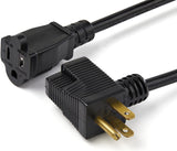 StarTech.com 3ft (1m) Piggyback Power Extension Cord - NEMA 5-15P to 2X NEMA 5-15R, 16 AWG, 125V/15A - UL Certified - 1 to 2 Outlet Saver Extension Cord - 3-Prong Electrical Power Cable (PAC1023)