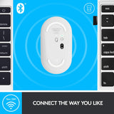 Logitech Pebble M350 Wireless Mouse with Bluetooth or USB - Silent, Slim Computer Mouse with Quiet Click for iPad, Laptop, Notebook, PC and Mac - Off White Off White Mouse