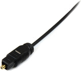 StarTech.com 15 ft Thin Toslink Digital Optical SPDIF Audio Cable - 15ft / 15 Feet Optical Audio Cable (THINTOS15),Black