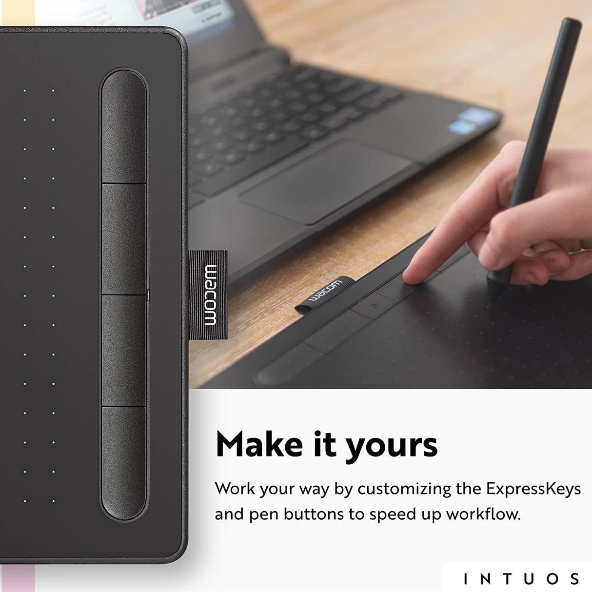 Wacom Intuos Small Graphics Drawing Tablet, includes Training &amp; Software; 4 Customizable ExpressKeys Compatible With Chromebook Mac Android &amp; Windows, drawing, photo/video editing, design &amp; education Black Small Tablet