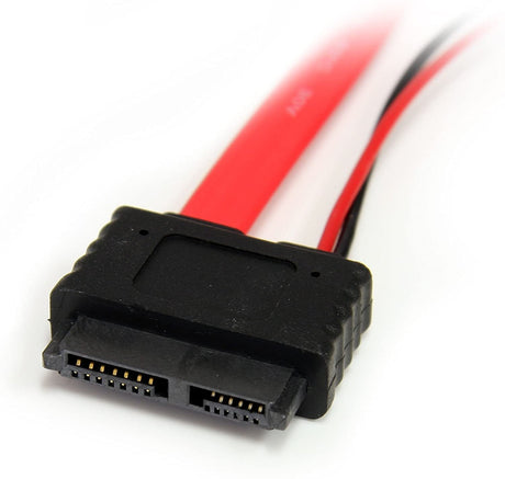 StarTech.com 20in Slimline SATA to SATA with LP4 Power Cable Adapter - slim SATA Adapter - slimline Adapter - slim SATA to SATA (SLSATAF20) Red 20in / 50cm