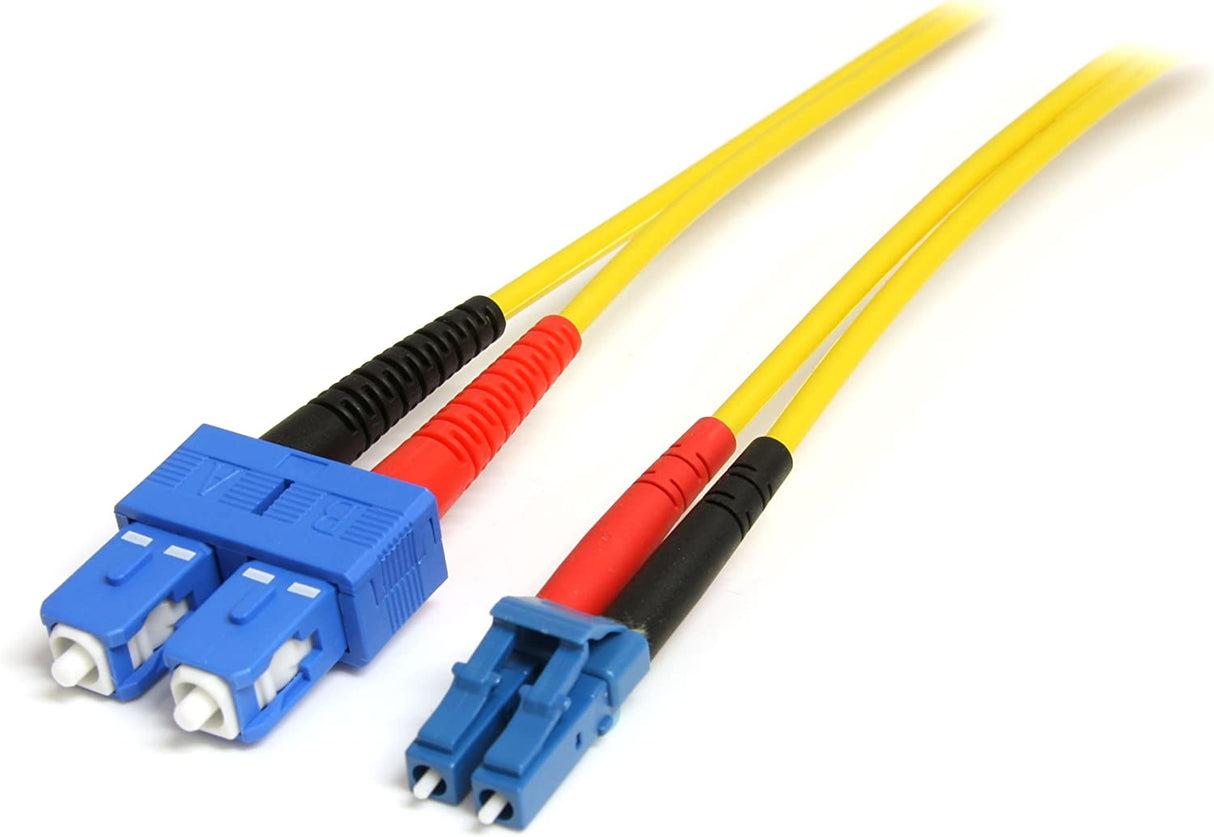 StarTech.com 10m Fiber Optic Cable - Single-Mode Duplex 9/125 - LSZH - LC/SC - OS1 - LC to SC Fiber Patch Cable (SMFIBLCSC10) Yellow 33 ft / 10 m LC to SC Single-Mode Duplex 9/125