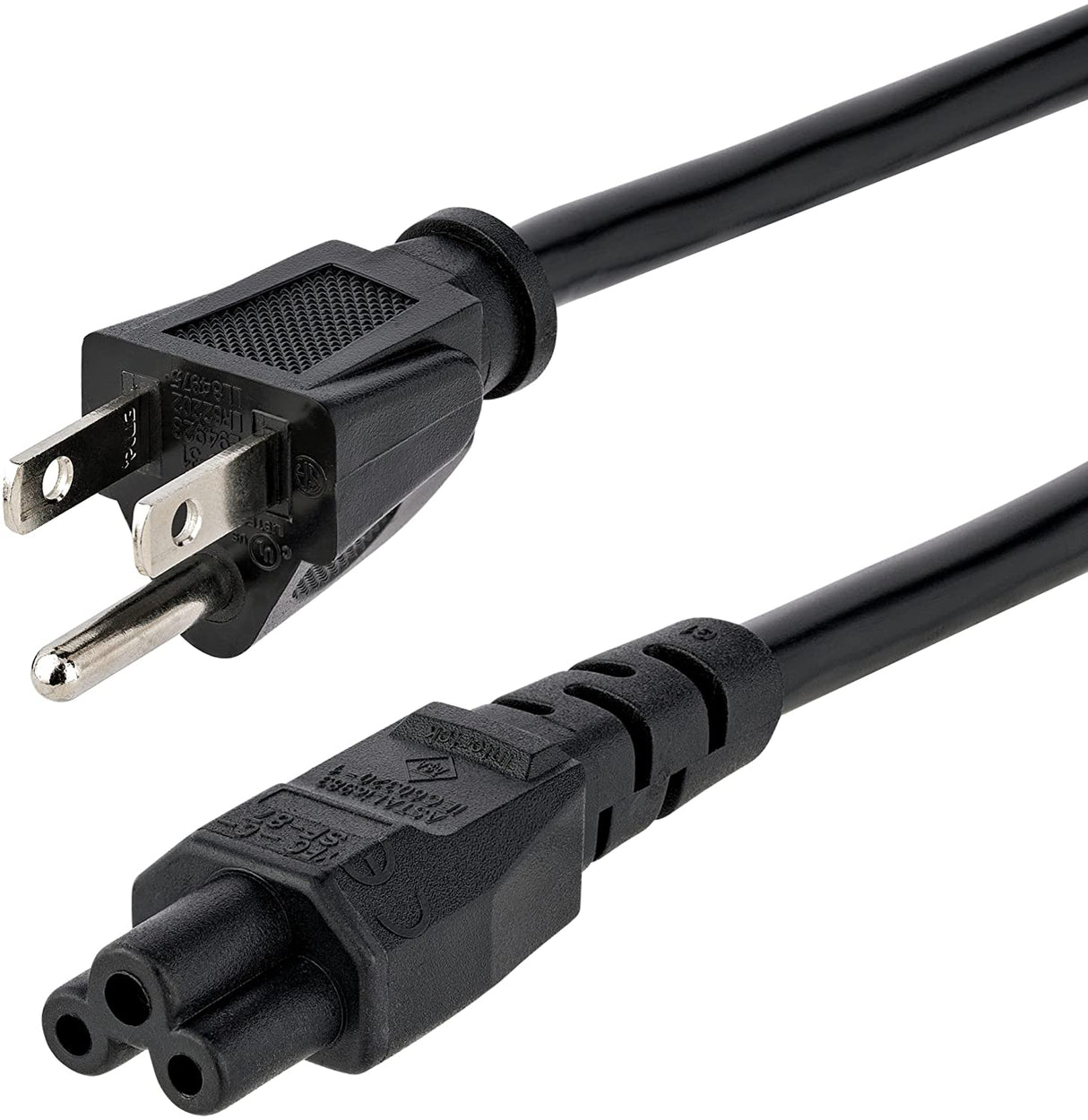 StarTech.com 10ft (3m) Laptop Power Cord, NEMA5-15P to C5 Mickey Mouse, 10A 125V, 18AWG, Laptop Replacement Cord, Printer Cable, Laptop Charger Cord, Laptop Power Brick Cord - UL Listed (PXT101NB3S10) 10 ft / 3m Standard