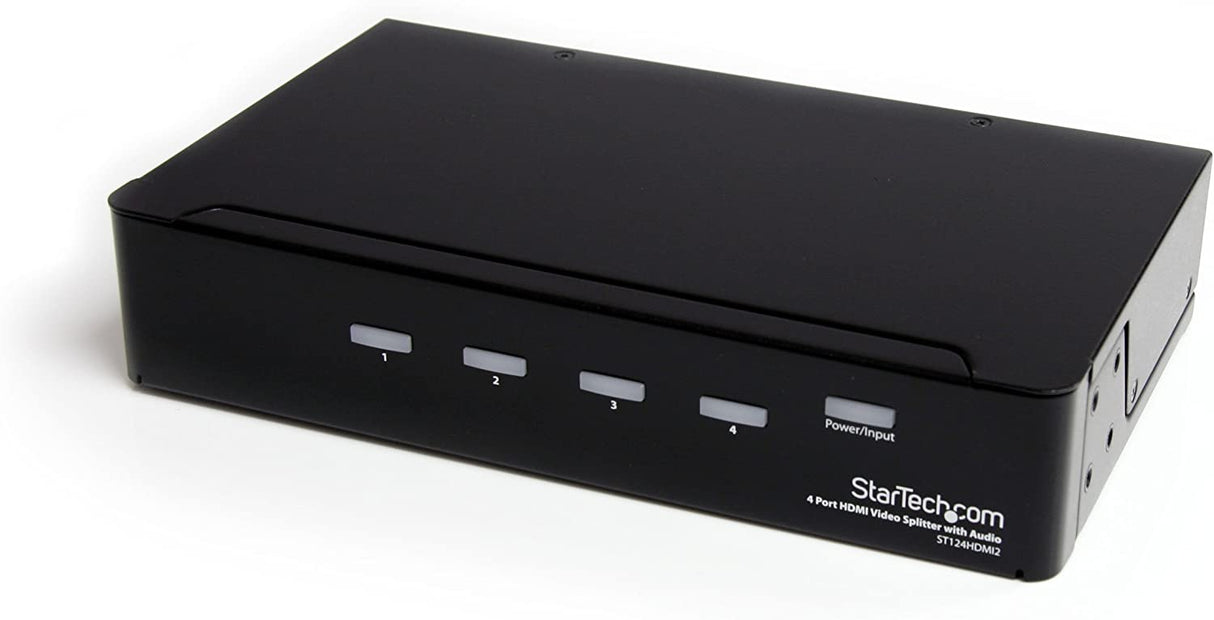 StarTech.com HDMI Splitter 1 In 4 Out - 1080p - 4 Port -Mounting Brackets - 1.3 Audio - HDMI Multi Port - HDMI Audio Splitter (ST124HDMI2) Black