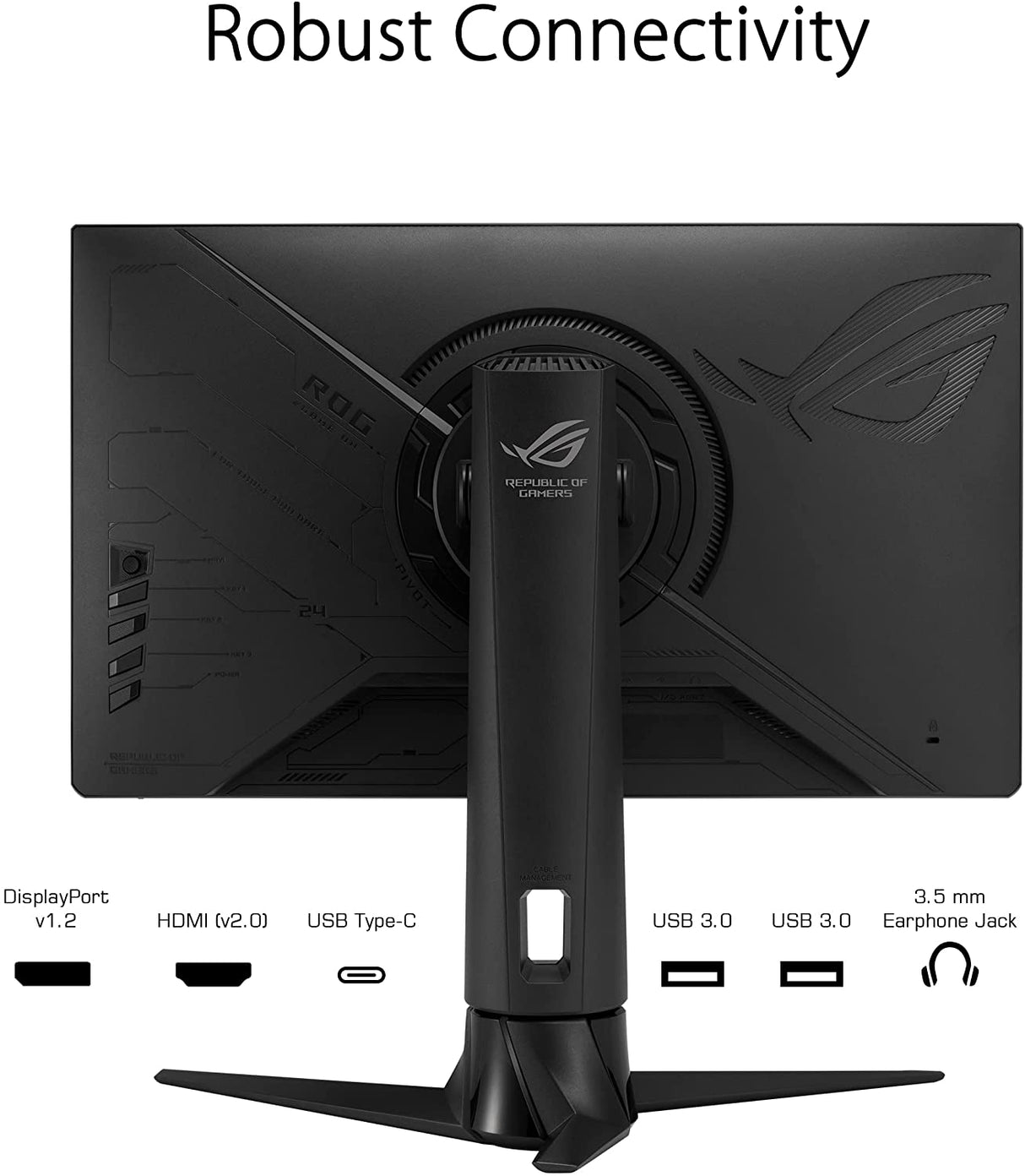 ASUS ROG Strix 23.8” 1080P HDR Gaming Monitor (XG249CM) - Full HD, IPS, 270Hz, 1ms, Extreme Low Motion Blur Sync, FreeSync Premium, 105% sRGB, Eye Care, USB-C, DisplayPort, HDMI, Height Adjustable