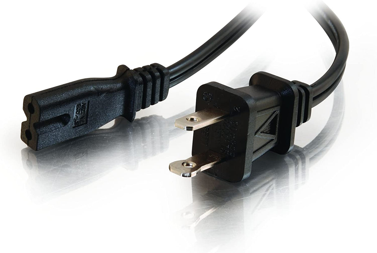 C2g/ cables to go C2G 27399 18 AWG 2-Slot Polarized Power Cord (NEMA 1-15P to IEC320C7) TAA Compliant (6 Feet, 1.82 Meters)
