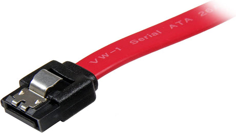 StarTech.com 18in Latching SATA Cable - SATA Cable - Serial ATA 150/300/600 - SATA (R) to SATA (R) - 1.5 ft - latched - red - LSATA18 18 Inch Standard - Latching