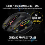 Corsair Dark Core RGB Pro SE, Wireless FPS/MOBA Gaming Mouse with Slipstream Technology, Black, Backlit RGB LED, 18000 DPI, Optical, Qi Wireless Charging Certified