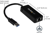 StarTech.com USB 3.0 Ethernet Adapter - USB 3.0 Network Adapter NIC with USB Port - USB to RJ45 - USB Passthrough (USB31000SPTB) 1x USB-A Black