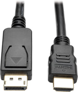 Tripp Lite DisplayPort to HDMI Adapter Cable, DP with Latches to HDMI (M/M), UHD 4K x 2K/1080p, 6 ft. (P582-006-V2),Black 6 ft. DisplayPort 1.2 Adapter