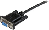 StarTech.com 2m Black DB9 RS232 Serial Null Modem Cable F/F - DB9 Female to Female - 9 pin RS232 Null Modem Cable - 2 meter, Black (SCNM9FF2MBK) 6 ft / 2m Cable
