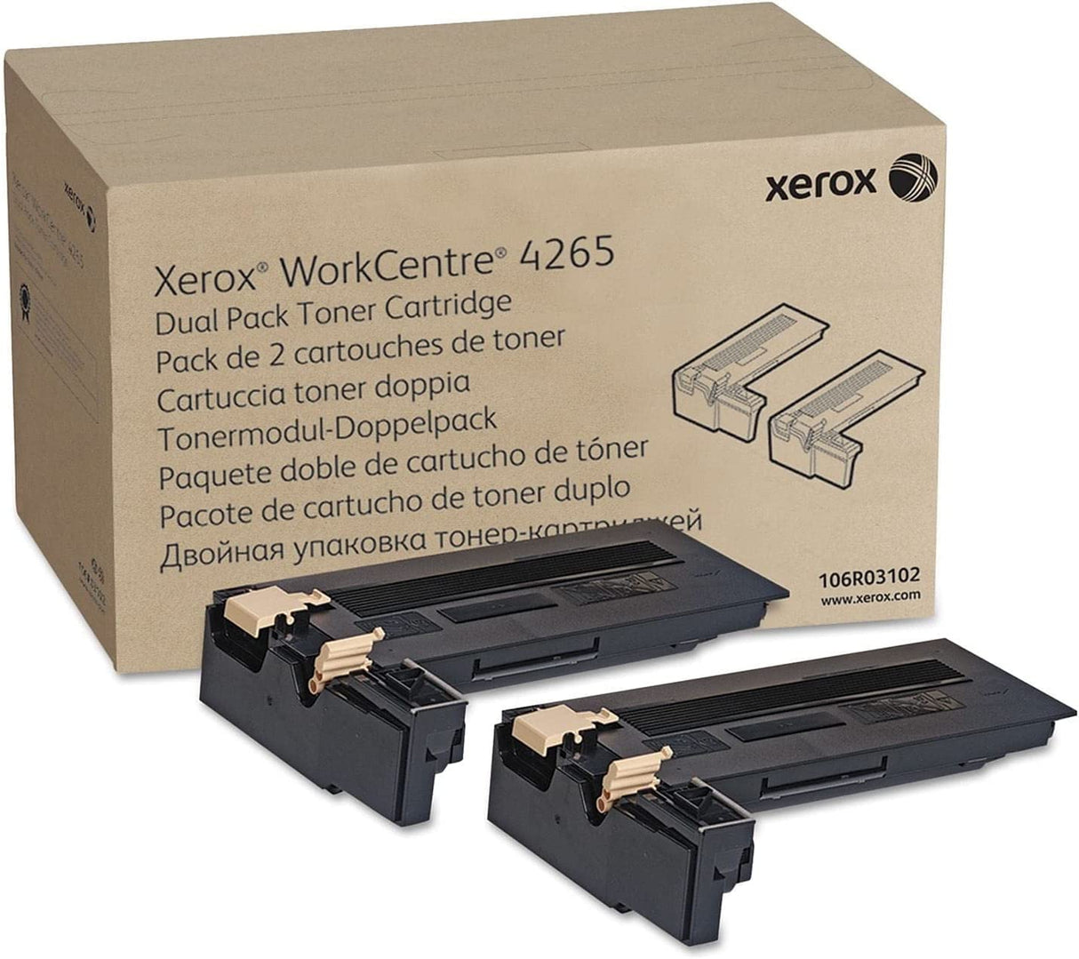 Xerox WorkCentre 4265 Black Toner-Cartridge - 2 Pack (50,000 Pages) - 106R03102 Standard Capacity