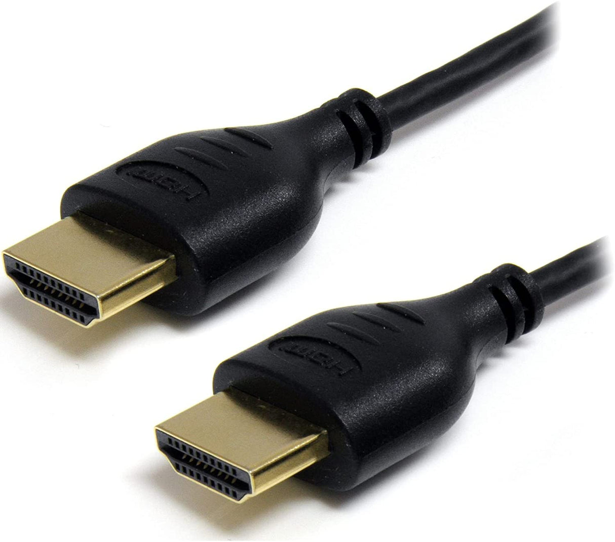 StarTech.com 3 ft Slim High Speed HDMI Cable with Ethernet - Ultra HD 4k x 2k HDMI Cable M/M - 3ft Slim HDMI Cable - 3ft HDMI Cable (HDMIMM3HSS),Black 3 ft / 1m Slim